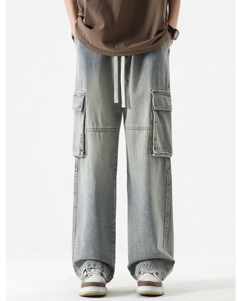 Denim  Cargo Semi Baggy 6 pocket Dirtywash Pant