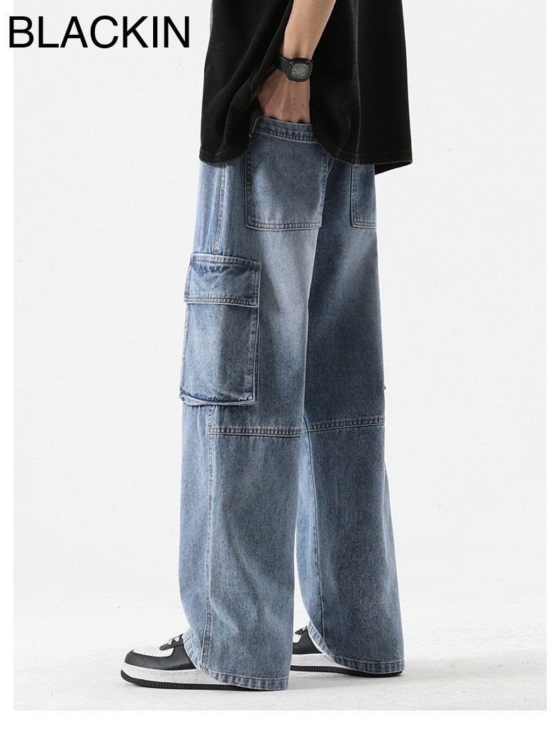 Denim  Cargo Semi Baggy 6 pocket Bluewash Pant