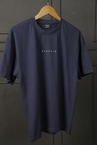 Solid Drop Shoulder Petrol T-shirt